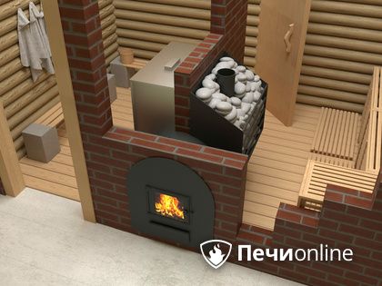 Дровяная печь-каменка Сабантуй 3D 16С (бак слева или справа) в Бронницах